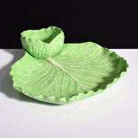 Vintage Dodie Thayer Lettuce Ware Tray with Attached Bowl - Sold for $1,280 on 05-20-2023 (Lot 753).jpg
